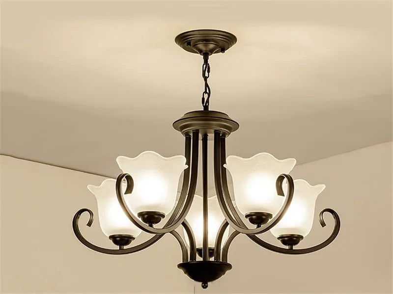 lustre suspendu en verre pour éclairage intérieur moderne