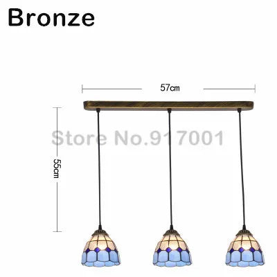 3 Heads Colorful Glass LED Pendant Lamps Light,Bedroom Suspension Hanging Ceiling Lamp