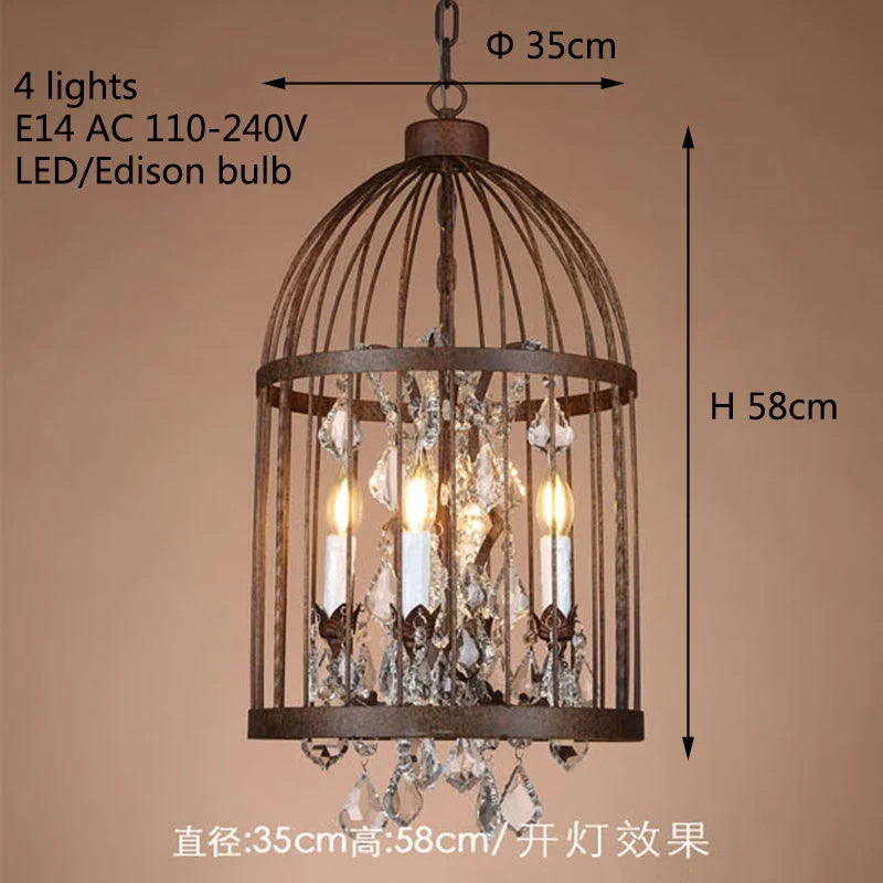 lustre vintage en fer forgé style empire cristal