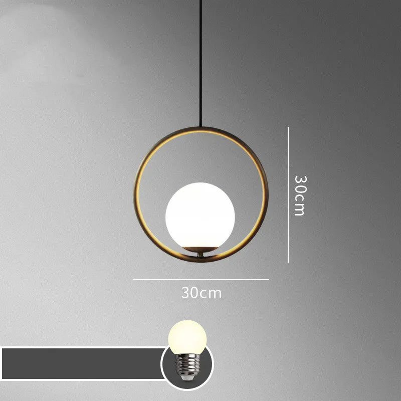 lustre à led rétro en verre pour décoration intérieure