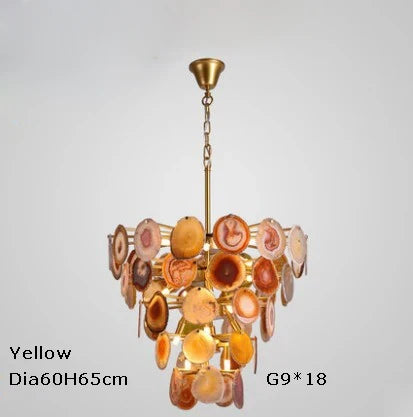 suspension design en agate de fer pour intérieur moderne
