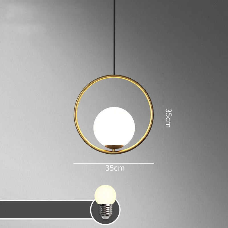 lustre à led rétro en verre pour décoration intérieure
