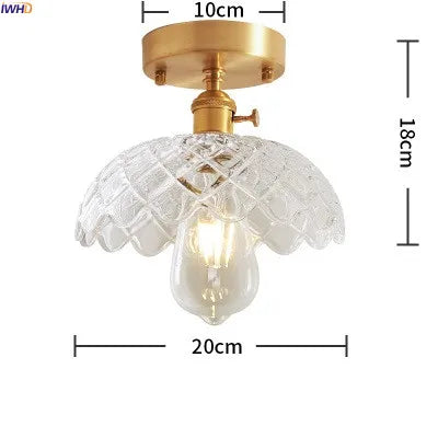 plafonnier led iwhd verre cuivre style nordique vintage edison