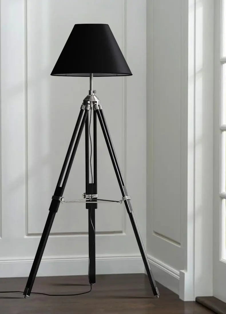 lampe à poser en bois massif style industriel créatif
