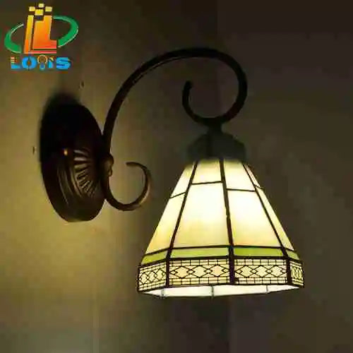 applique murale style européen tiffany rétro méditerranéen éclairage décoratif