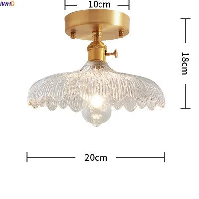 plafonnier led iwhd verre cuivre style nordique vintage edison
