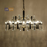 suspension en cristal doré et noir design moderne