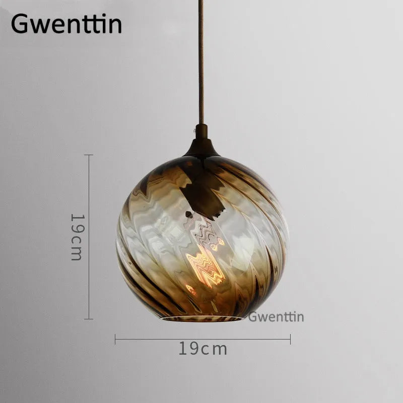 suspension moderne en verre teinté pour décoration intérieure