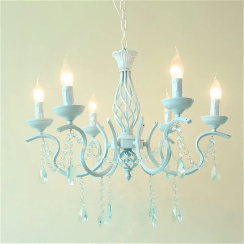 lustre en cristal de fer style pastoral européen élégant et raffiné