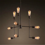 Retro industrial creativity 9 chandeliers, American country living room lights LOFT Loft Hotel bar personality lights