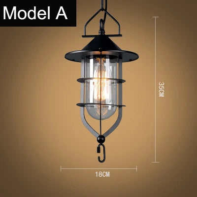 lampe suspendue vintage loft industrielle nordique veilleuse bar