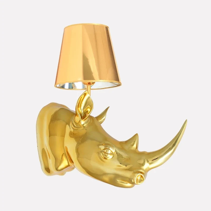 applique murale en forme de rhinocéros style campagnard américain