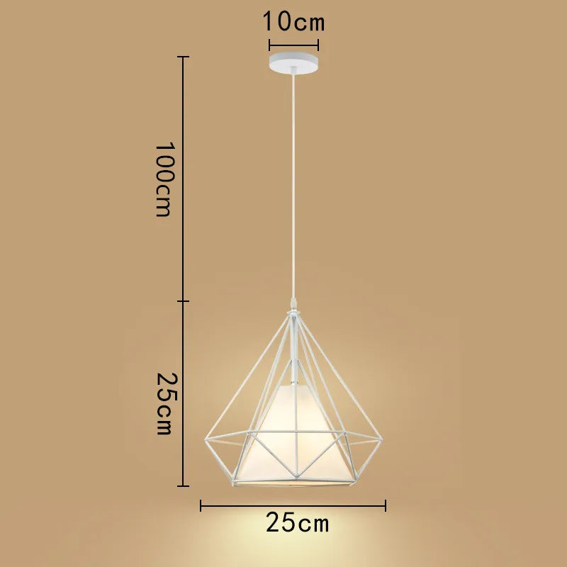 suspension cage à oiseaux minimaliste métal noir led