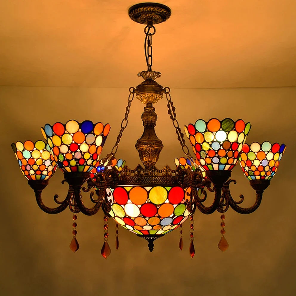 suspension en verre tiffany design moderne pour éclairage intérieur