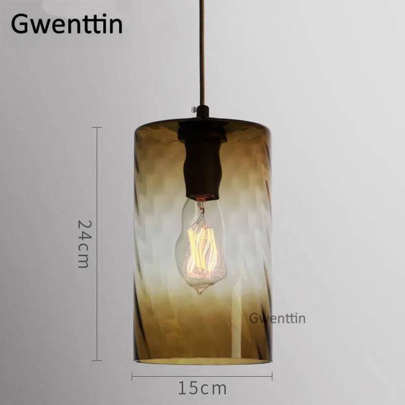 suspension moderne en verre teinté pour décoration intérieure