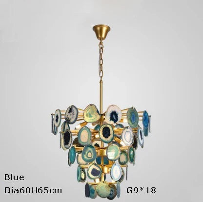 suspension design en agate de fer pour intérieur moderne