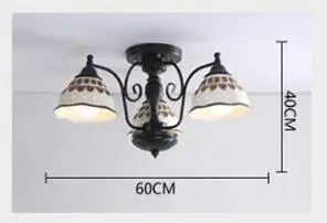 plafonnier en céramique style européen ambiance rétro pour intérieur
