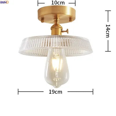 plafonnier led iwhd verre cuivre style nordique vintage edison