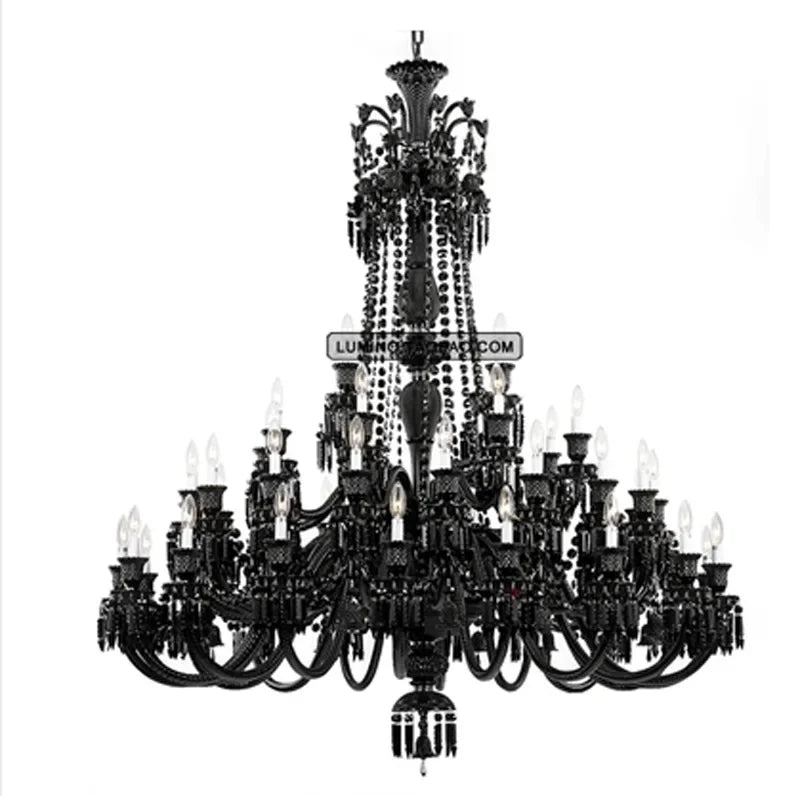 lustre en cristal noir pour un éclairage luxueux et élégant