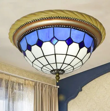 plafonnier en vitrail style méditerranéen pour extérieur et intérieur