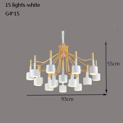 lustre noir postmoderne en métal pour cafés et restaurants