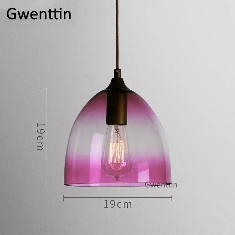 suspension moderne en verre teinté pour décoration intérieure