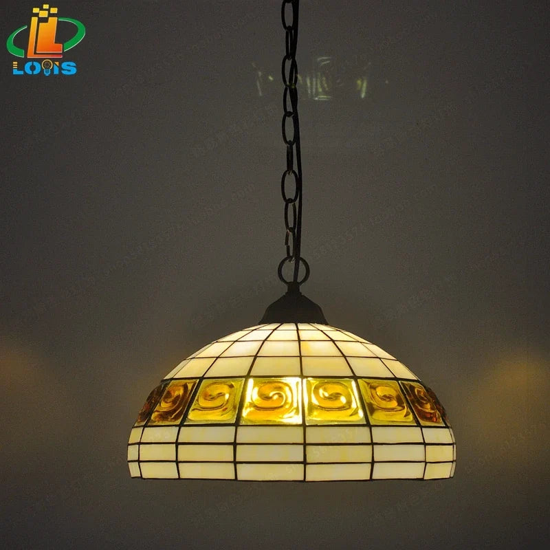 lustre en brique style européen lampes en verre tiffany antique simple