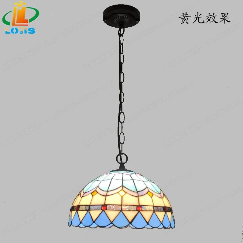 lampe de balcon méditerranéenne en verre tiffany style moderne européen