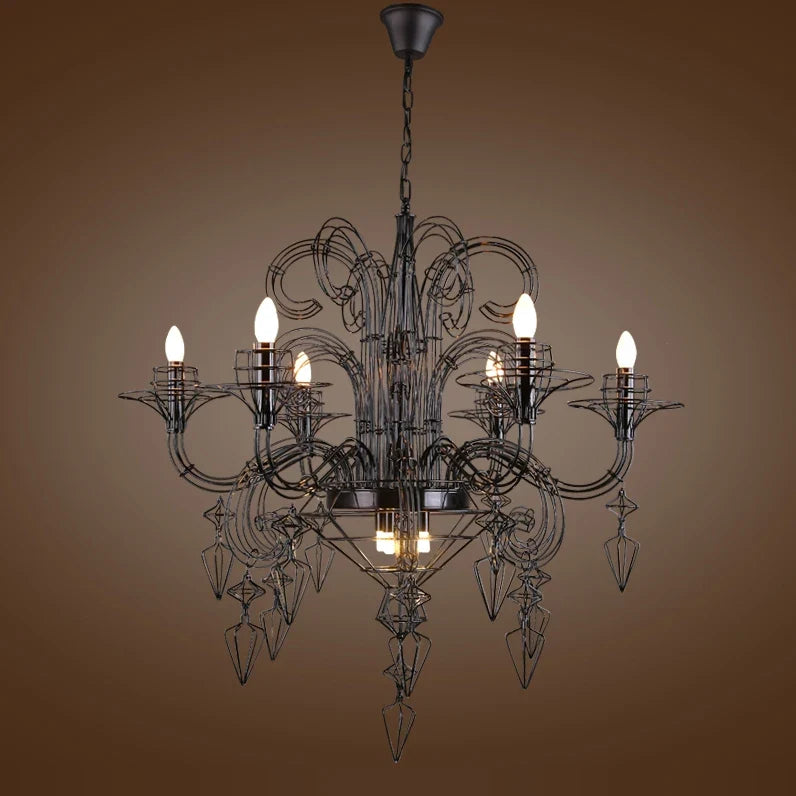 suspension en alliage post-moderne baroque design lumineux