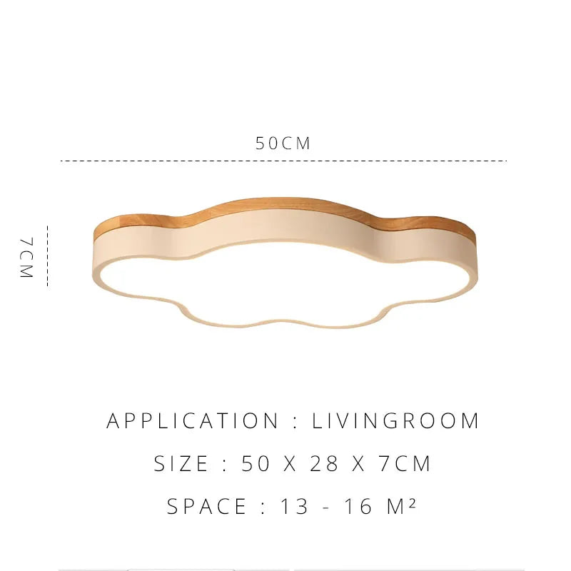 plafonnier led en bois design moderne étoile nuage décoratif