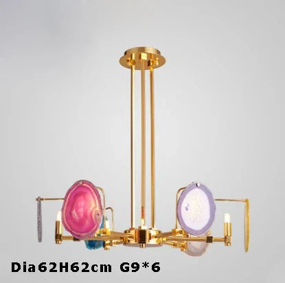suspension design ronde en agate de fer moderne