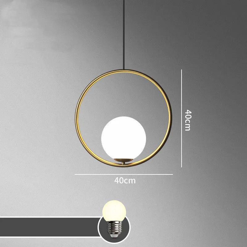 lustre à led rétro en verre pour décoration intérieure
