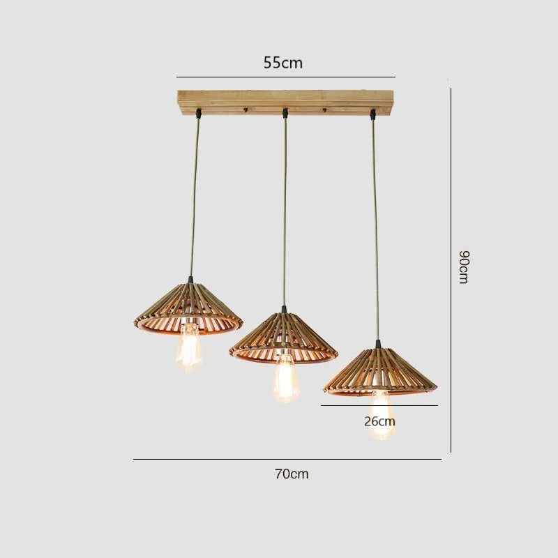 suspension en bambou style japonais pour décoration intérieure