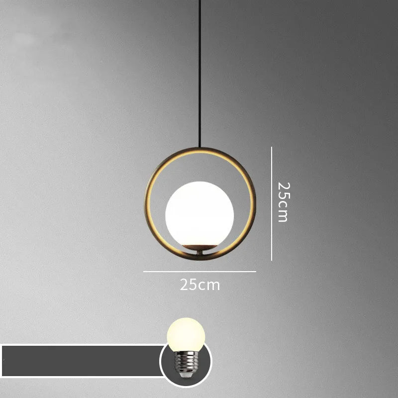 lustre à led rétro en verre pour décoration intérieure