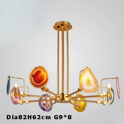 suspension design ronde en agate de fer moderne