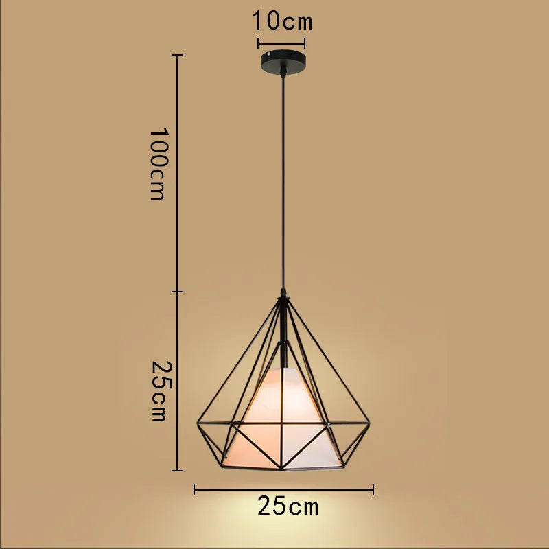 suspension cage à oiseaux minimaliste métal noir led