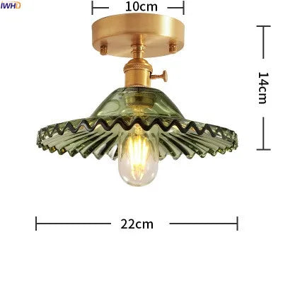 plafonnier led iwhd verre cuivre style nordique vintage edison