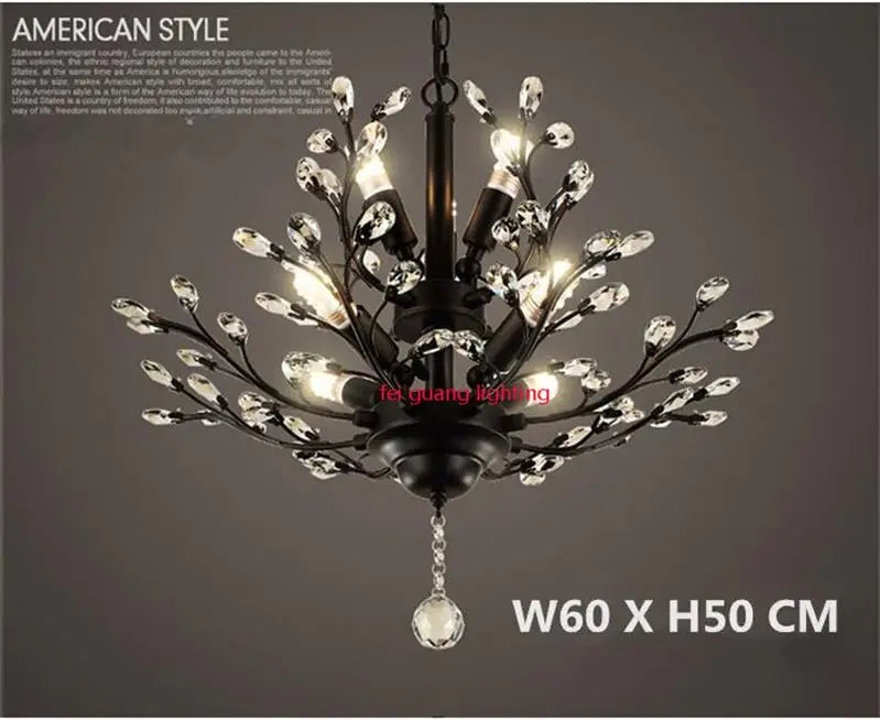 lustre en cristal rétro pour magasin créatif et original