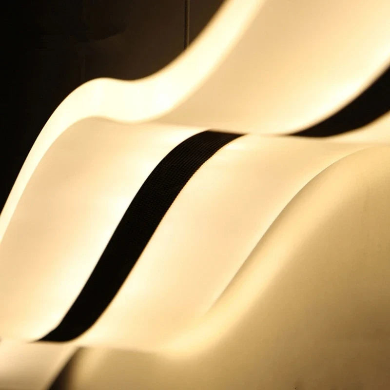 suspension moderne acrylique design vague gzmj led luminaire