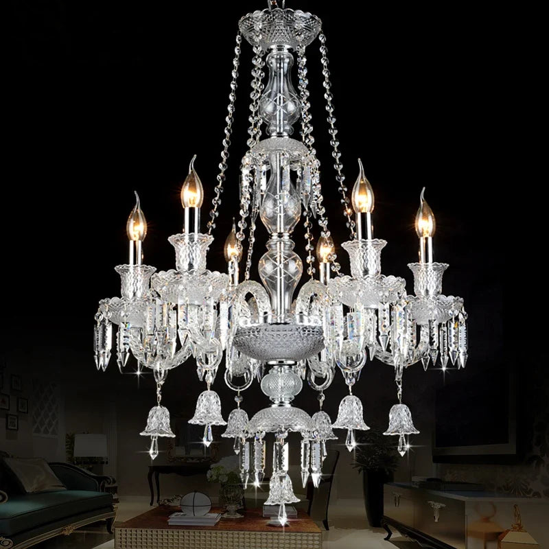 lustre en cristal moderne avec éclairage led design élégant