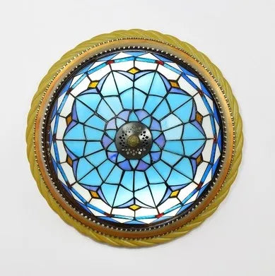 plafonnier en vitrail style méditerranéen pour extérieur et intérieur