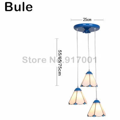 3 Heads Colorful Glass LED Pendant Lamps Light,Bedroom Suspension Hanging Ceiling Lamp