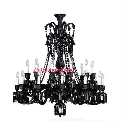 lustre en cristal noir pour un éclairage luxueux et élégant