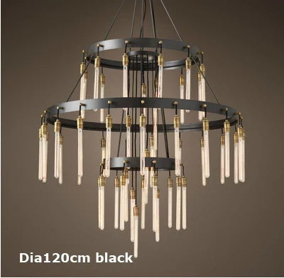 suspension rétro en fer et cuivre noir design industriel
