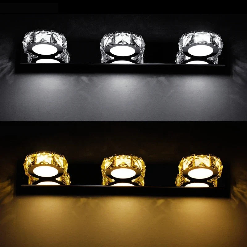 applique murale led moderne en cristal forme carrée