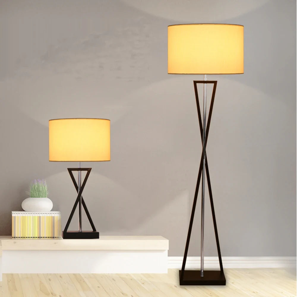 lampadaire led en tissu de fer nordique pour intérieur moderne