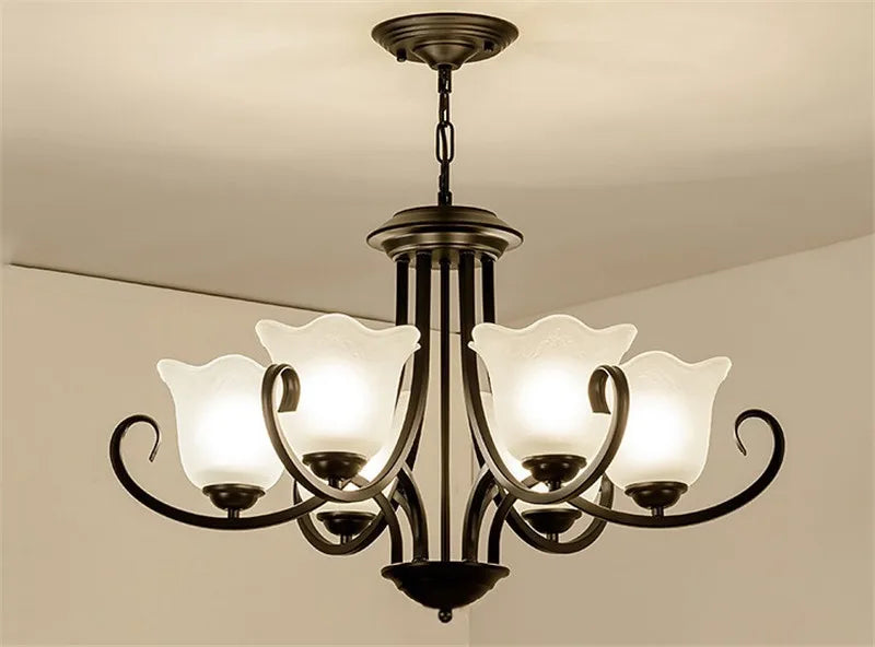 lustre suspendu en verre pour éclairage intérieur moderne