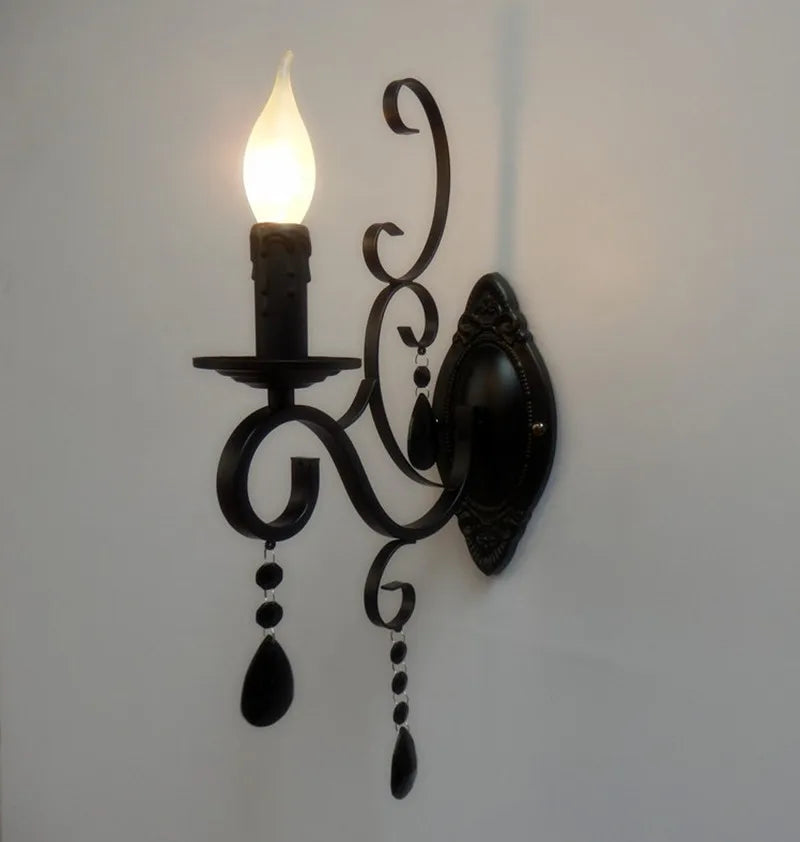 applique murale en cristal et métal style classique européen