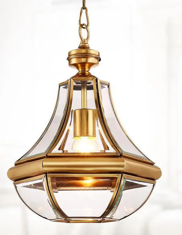 suspension en verre antique en cuivre pour intérieur éclairage élégant