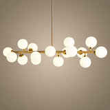 lustre doré avec Boule de verre corps doré créative